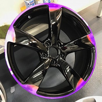 glossy black rim with purple lip rim repair perth rim restoration perth diamond cutting perth curb rash repair perth